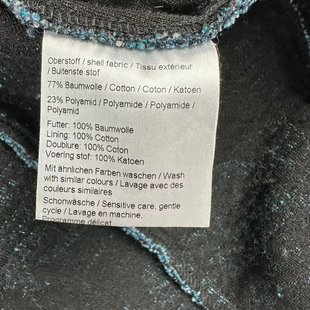 Fox’s Europe Knit Jacket Women’s 34 Blue Cotton‎ Art To Wear Long Sleeve Pockets